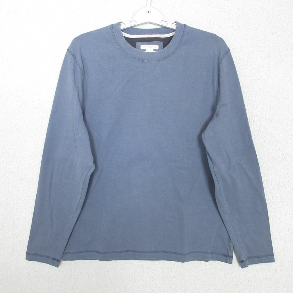Carbon2Cobalt‎ Mens Crew Neck T Shirt Blue Basic Long Sleeve Size Medium